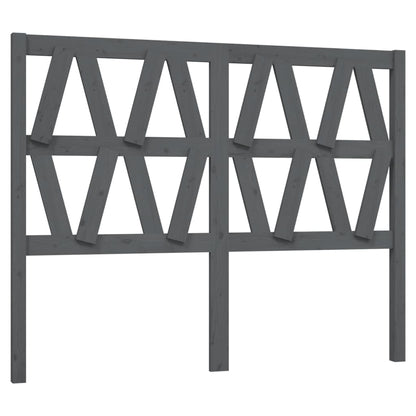 vidaXL Bed Headboard | Grey | Solid pine wood | 126 x 4 x 100 cm