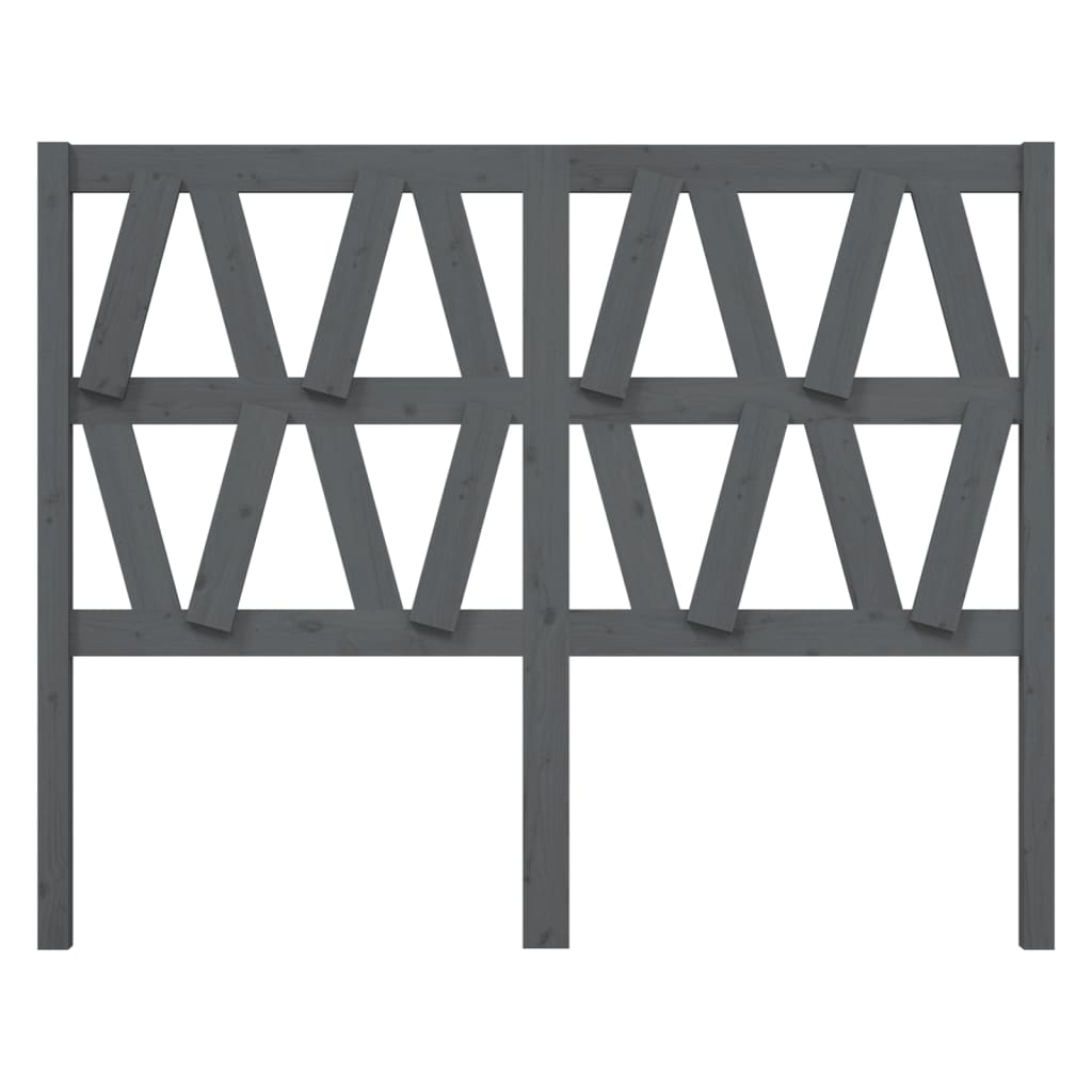 vidaXL Bed Headboard | Grey | Solid pine wood | 126 x 4 x 100 cm