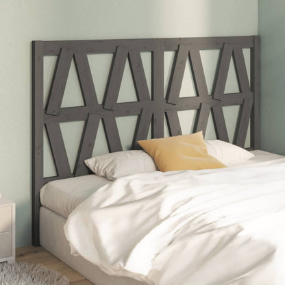 vidaXL Bed Headboard | Grey | Solid pine wood | 126 x 4 x 100 cm