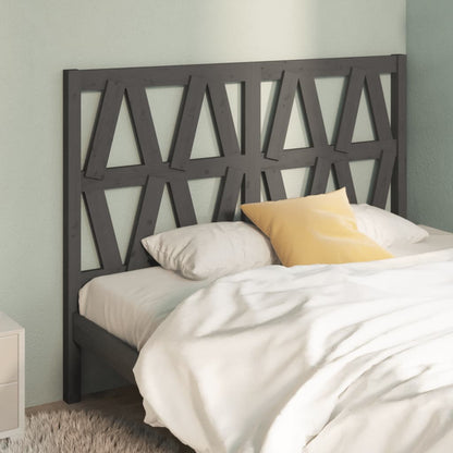 vidaXL Bed Headboard | Grey | Solid pine wood | 126 x 4 x 100 cm