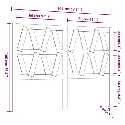 vidaXL Bed Headboard 146x4x100 cm Solid Wood Pine