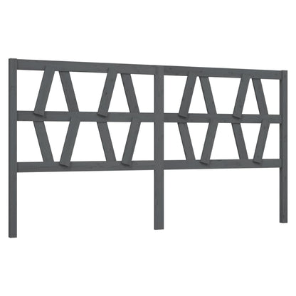 vidaXL Bed Headboard | Grey | Solid pine wood | 206x4x100 cm | Decorative Inlays