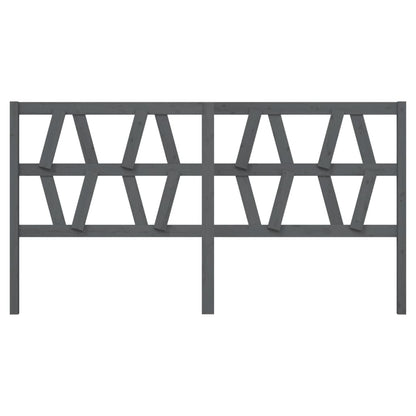 vidaXL Bed Headboard | Grey | Solid pine wood | 206x4x100 cm | Decorative Inlays