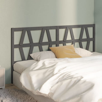 vidaXL Bed Headboard | Grey | Solid pine wood | 206x4x100 cm | Decorative Inlays