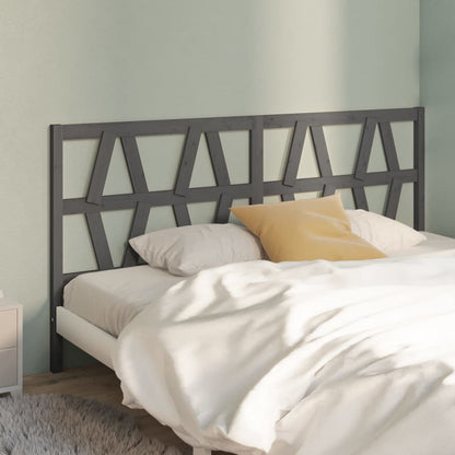 vidaXL Bed Headboard | Grey | Solid pine wood | 206x4x100 cm | Decorative Inlays