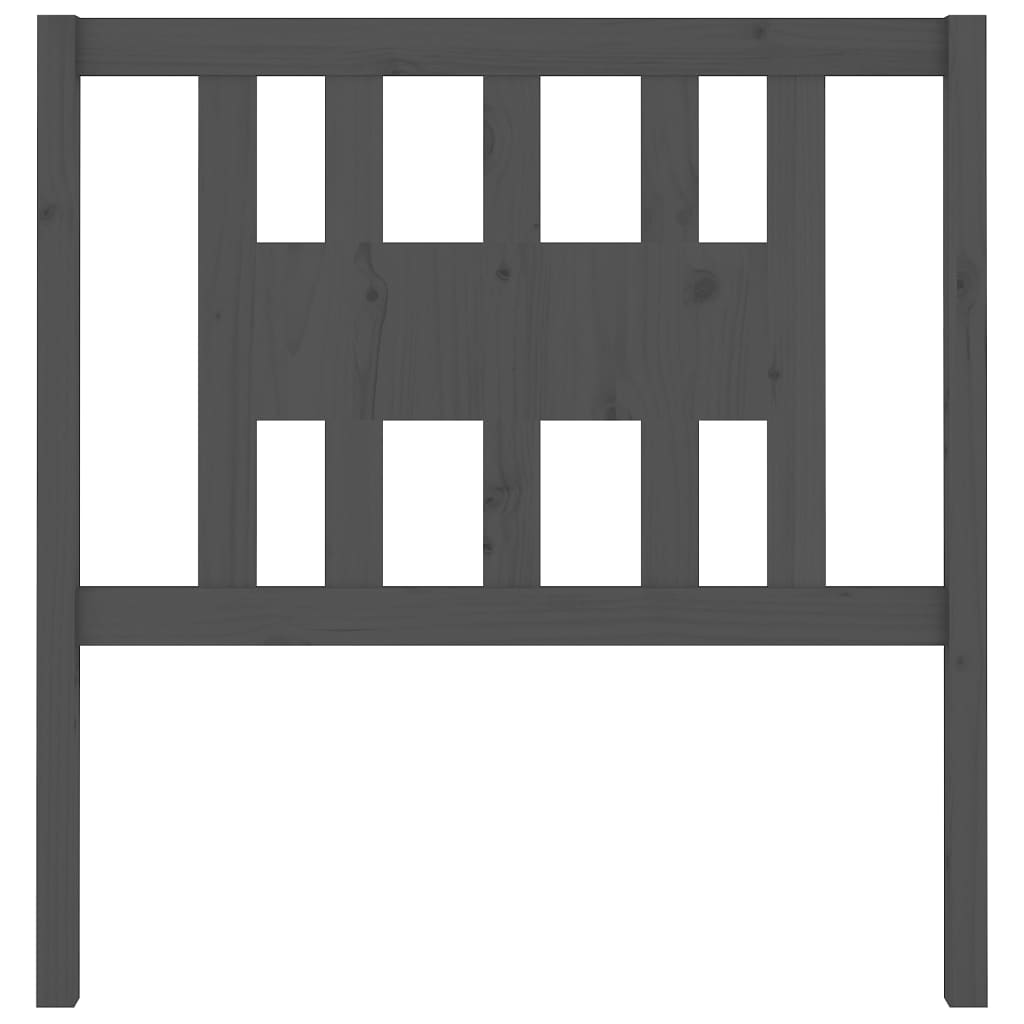 vidaXL Headboard | Grey | Solid pine wood | Standard |  Durable  | Headboard
