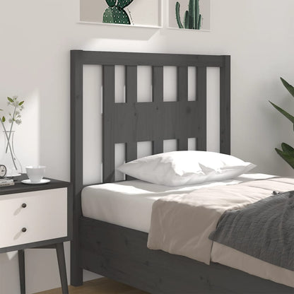 vidaXL Headboard | Grey | Solid pine wood | Standard |  Durable  | Headboard