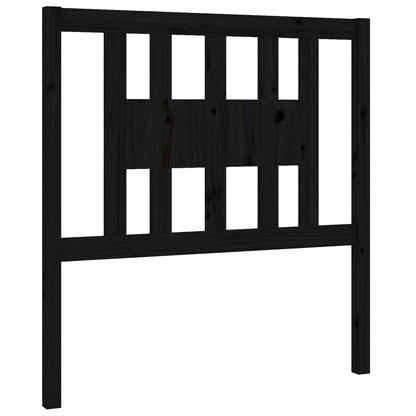 vidaXL Headboard | Black | Solid pine wood | 96x4x100 cm | Decorative Inlays