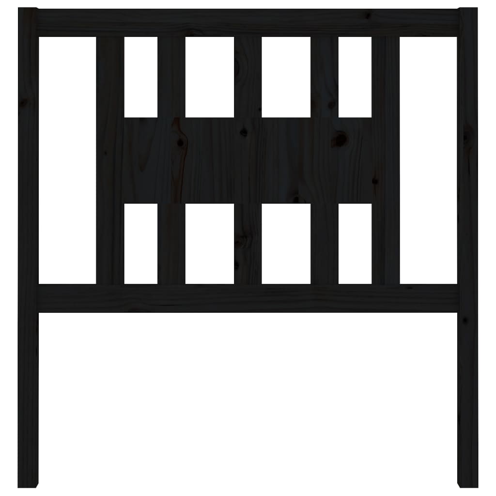 vidaXL Headboard | Black | Solid pine wood | 96x4x100 cm | Decorative Inlays