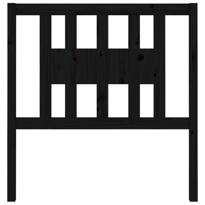 vidaXL Headboard | Black | Solid pine wood | 96x4x100 cm | Decorative Inlays