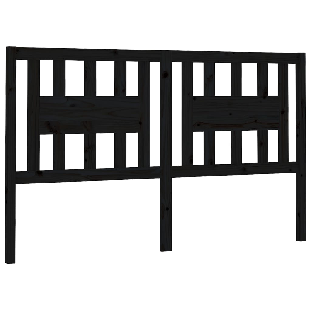 vidaXL Headboard Black 126x4x100 cm Solid Wood Pine