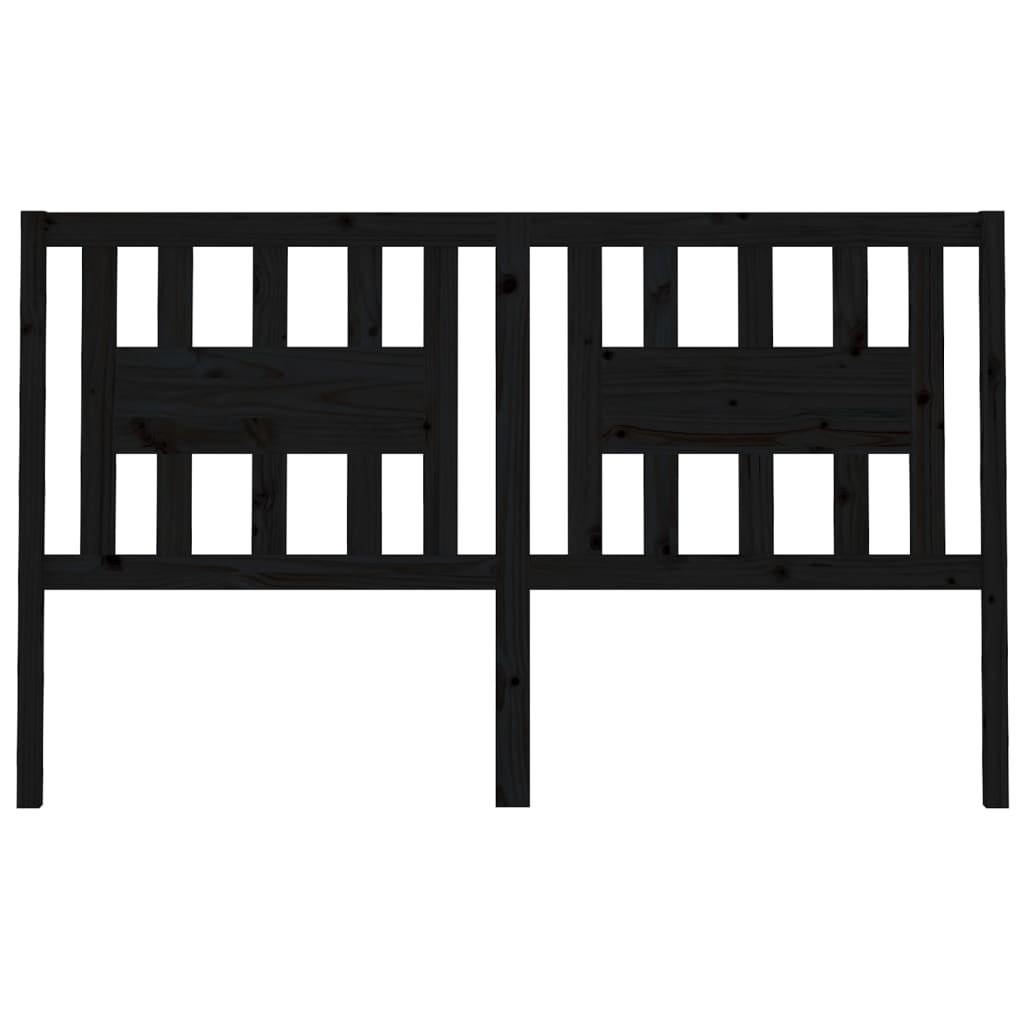 vidaXL Headboard Black 126x4x100 cm Solid Wood Pine