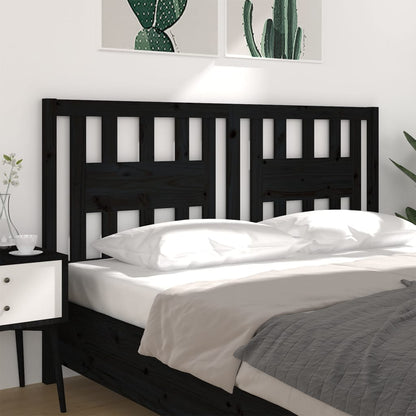 vidaXL Headboard Black 126x4x100 cm Solid Wood Pine