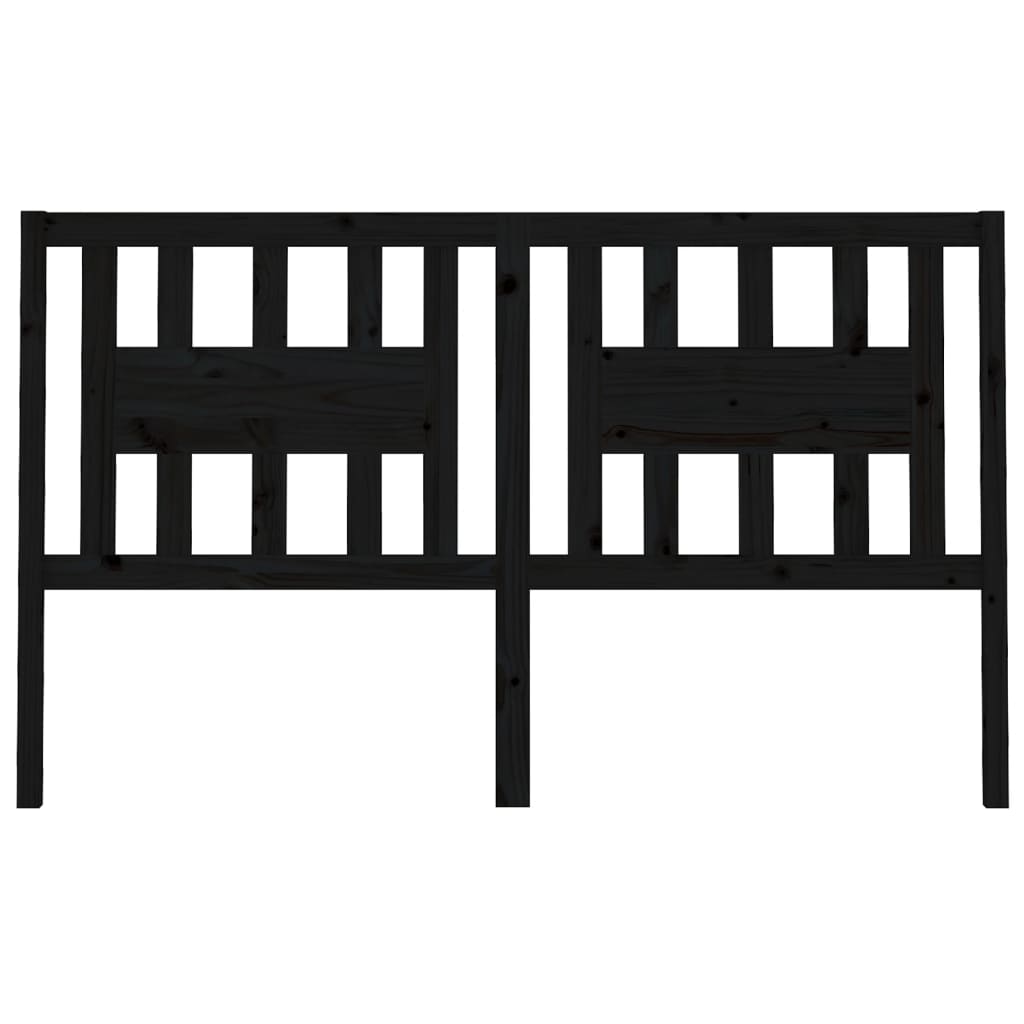 vidaXL Headboard Black 206x4x100 cm Solid Wood Pine