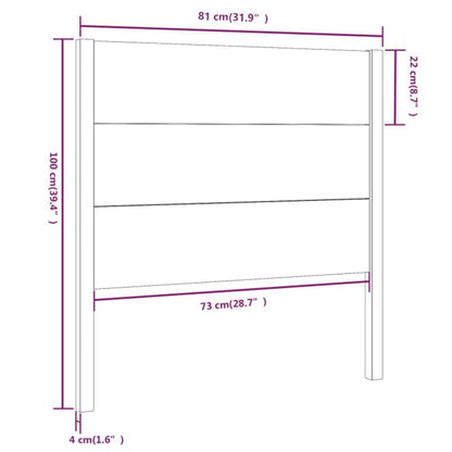 vidaXL Headboard 81x4x100 cm Solid Wood Pine
