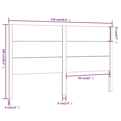 vidaXL Headboard Honey Brown 126x4x100 cm Solid Wood Pine
