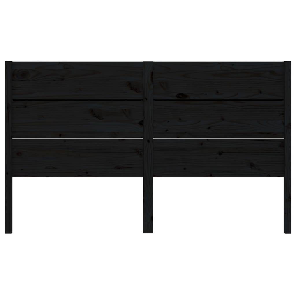 vidaXL Headboard Black 126x4x100 cm Solid Wood Pine