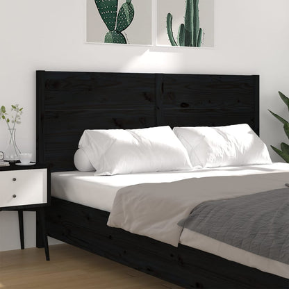 vidaXL Headboard Black 126x4x100 cm Solid Wood Pine