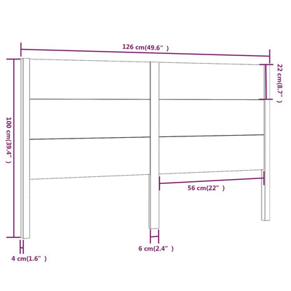vidaXL Headboard Black 126x4x100 cm Solid Wood Pine