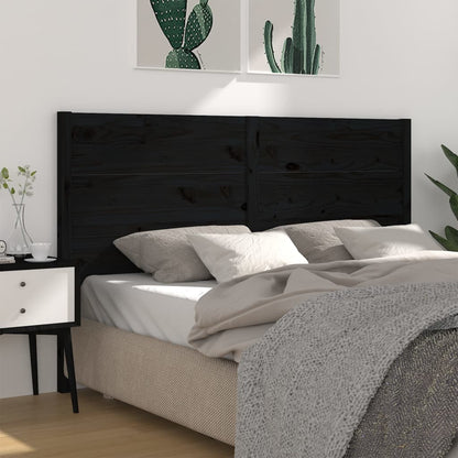 vidaXL Headboard Black 126x4x100 cm Solid Wood Pine