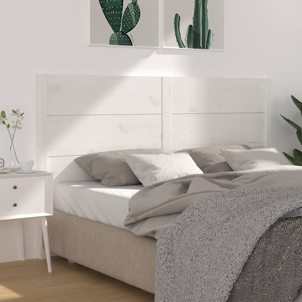 vidaXL Headboard White 146x4x100 cm Solid Wood Pine