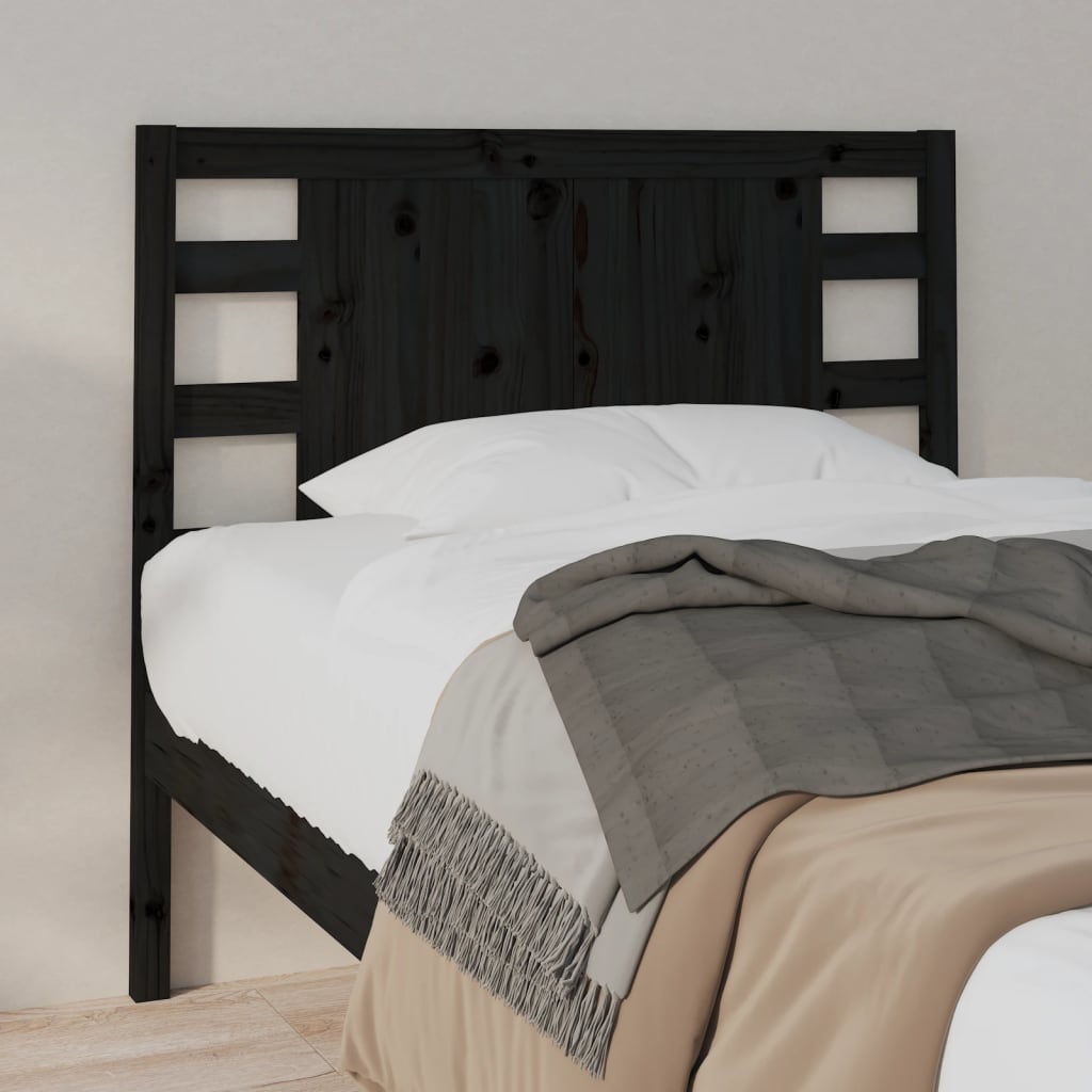vidaXL Headboard Black 81x4x100 cm Solid Wood Pine