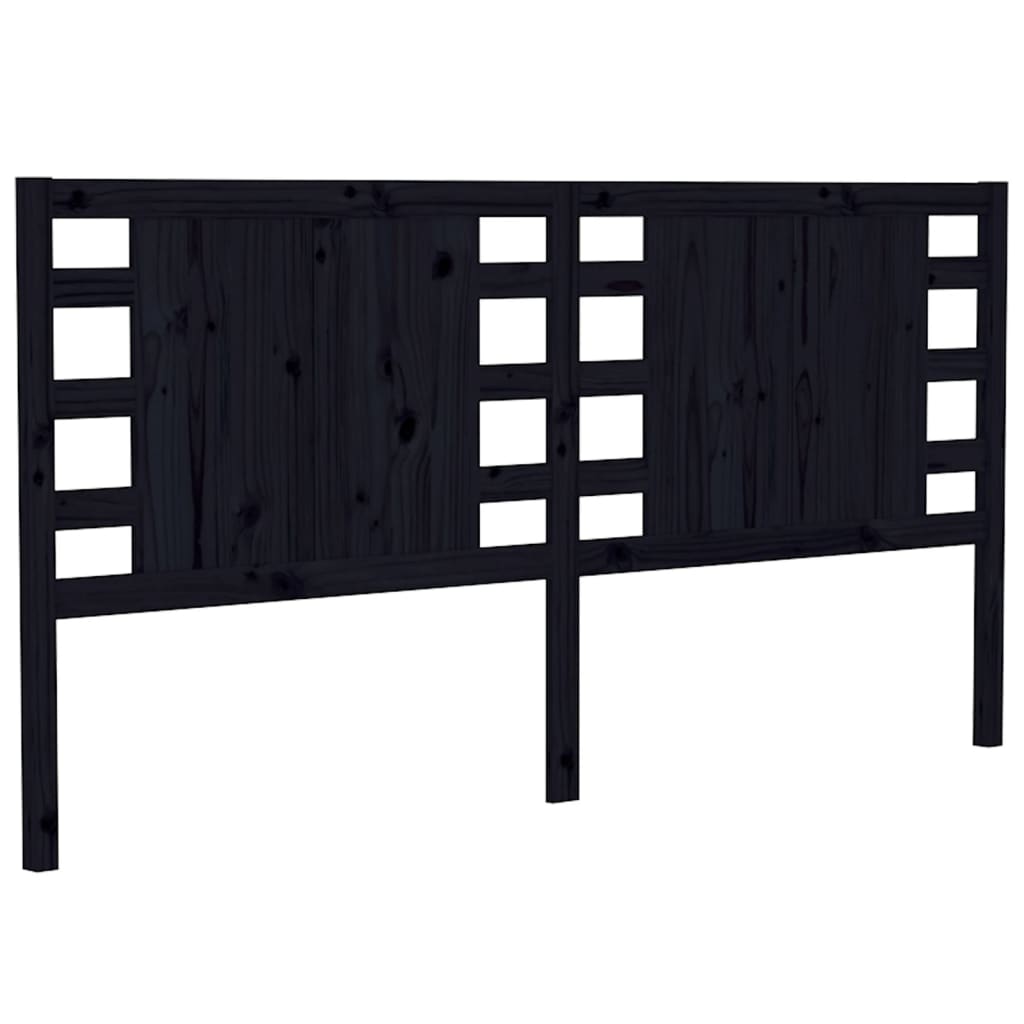 vidaXL Headboard Black 146x4x100 cm Solid Wood Pine