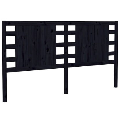 vidaXL Headboard Black 146x4x100 cm Solid Wood Pine