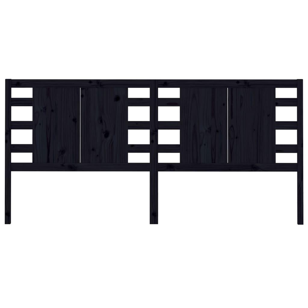 vidaXL Headboard Black 146x4x100 cm Solid Wood Pine