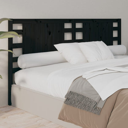 vidaXL Headboard Black 146x4x100 cm Solid Wood Pine