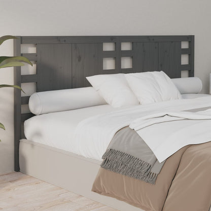 vidaXL Headboard Grey 206x4x100 cm Solid Wood Pine