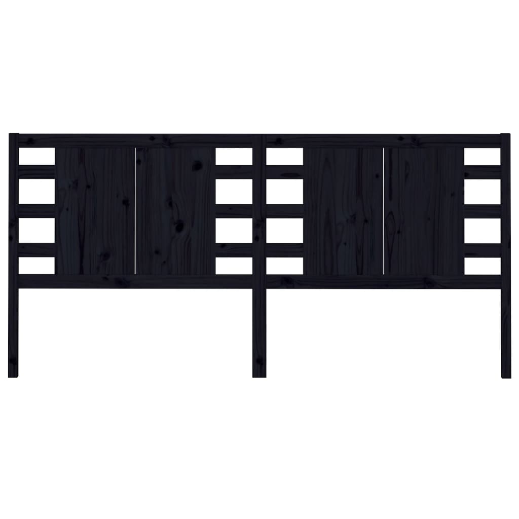 vidaXL Headboard Black 206x4x100 cm Solid Wood Pine