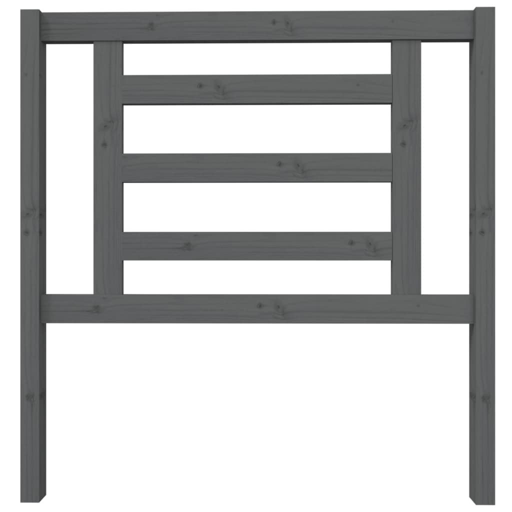 vidaXL Headboard | Grey | Solid pine wood | Standard Headboard Size