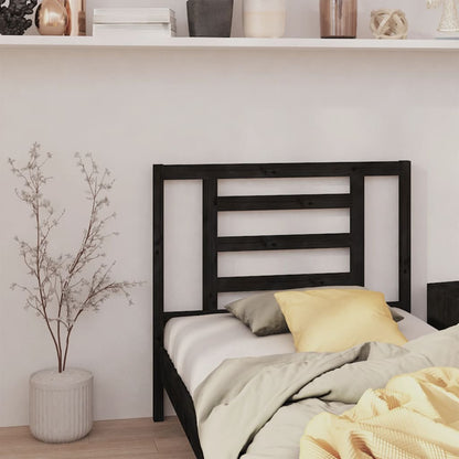 vidaXL Bed Headboard Black 96x4x100 cm Solid Wood Pine