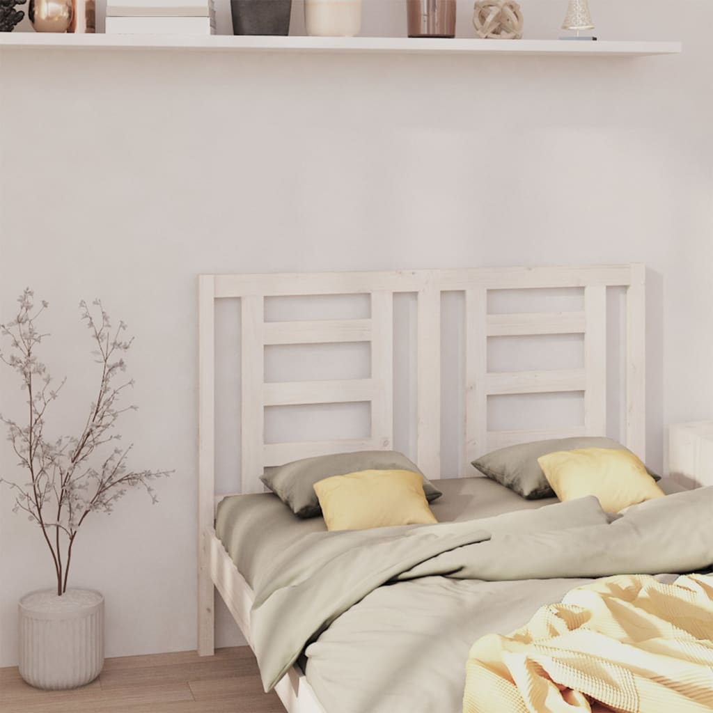 vidaXL Bed Headboard White 126x4x100 cm Solid Wood Pine