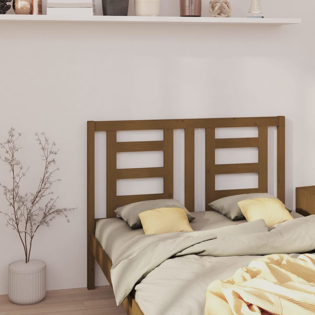 vidaXL Headboard | Honey brown | Solid pine wood | 126 x 4 x 100 cm