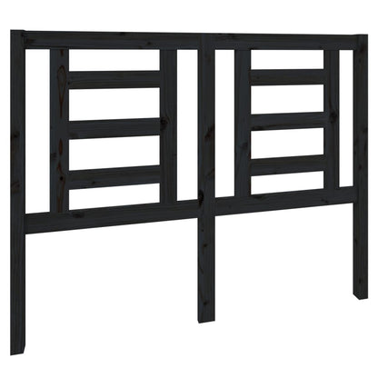 vidaXL Headboard | Black | Solid pine wood | 126 x 4 x 100 cm
