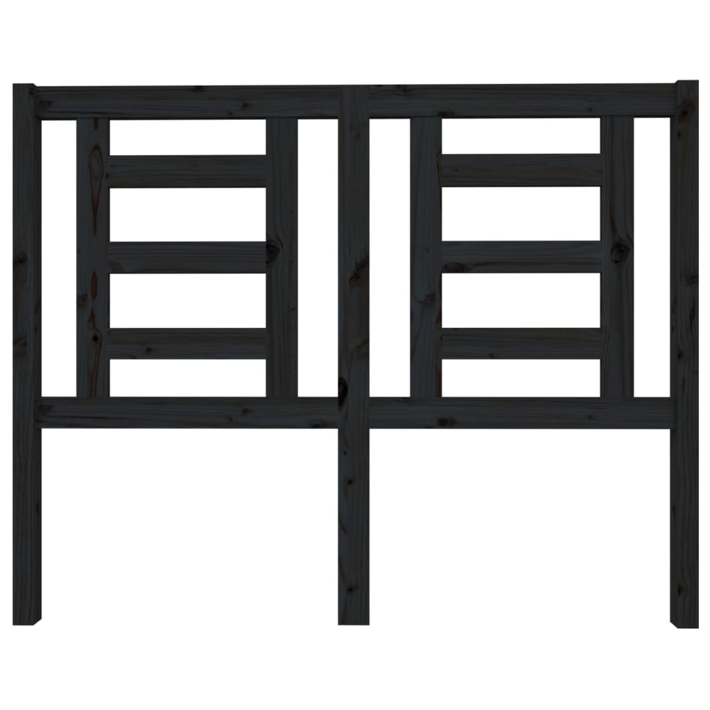 vidaXL Headboard | Black | Solid pine wood | 126 x 4 x 100 cm
