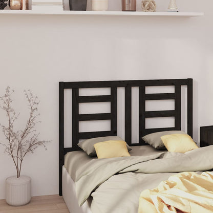 vidaXL Headboard | Black | Solid pine wood | 126 x 4 x 100 cm