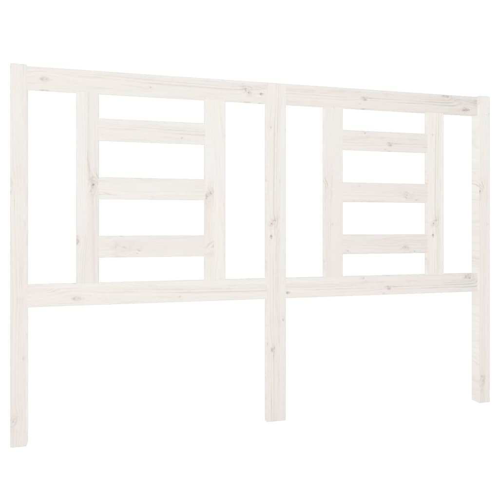 vidaXL Headboard | White | Solid Pine Wood | Medium |  Decorative Inlays