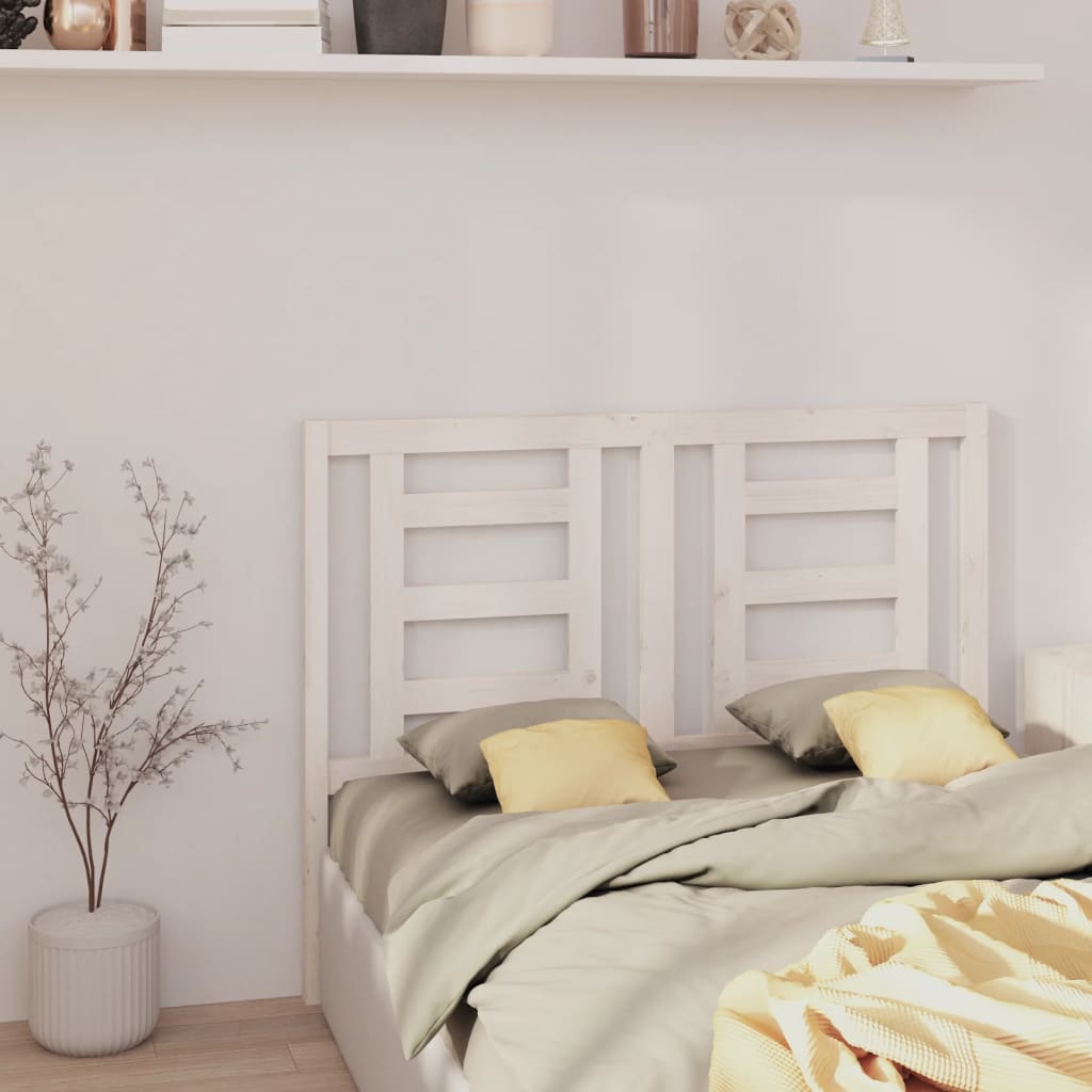 vidaXL Headboard | White | Solid Pine Wood | Medium |  Decorative Inlays