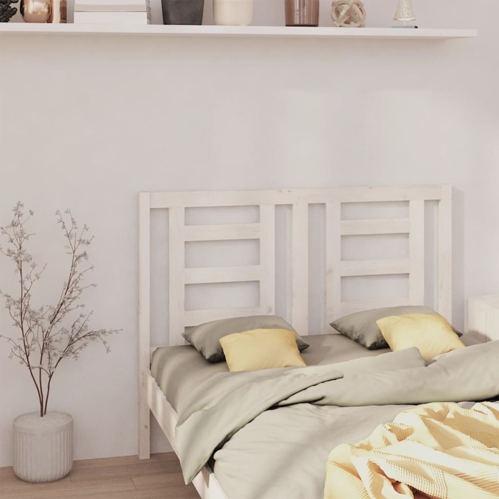 vidaXL Headboard | White | Solid Pine Wood | Medium |  Decorative Inlays