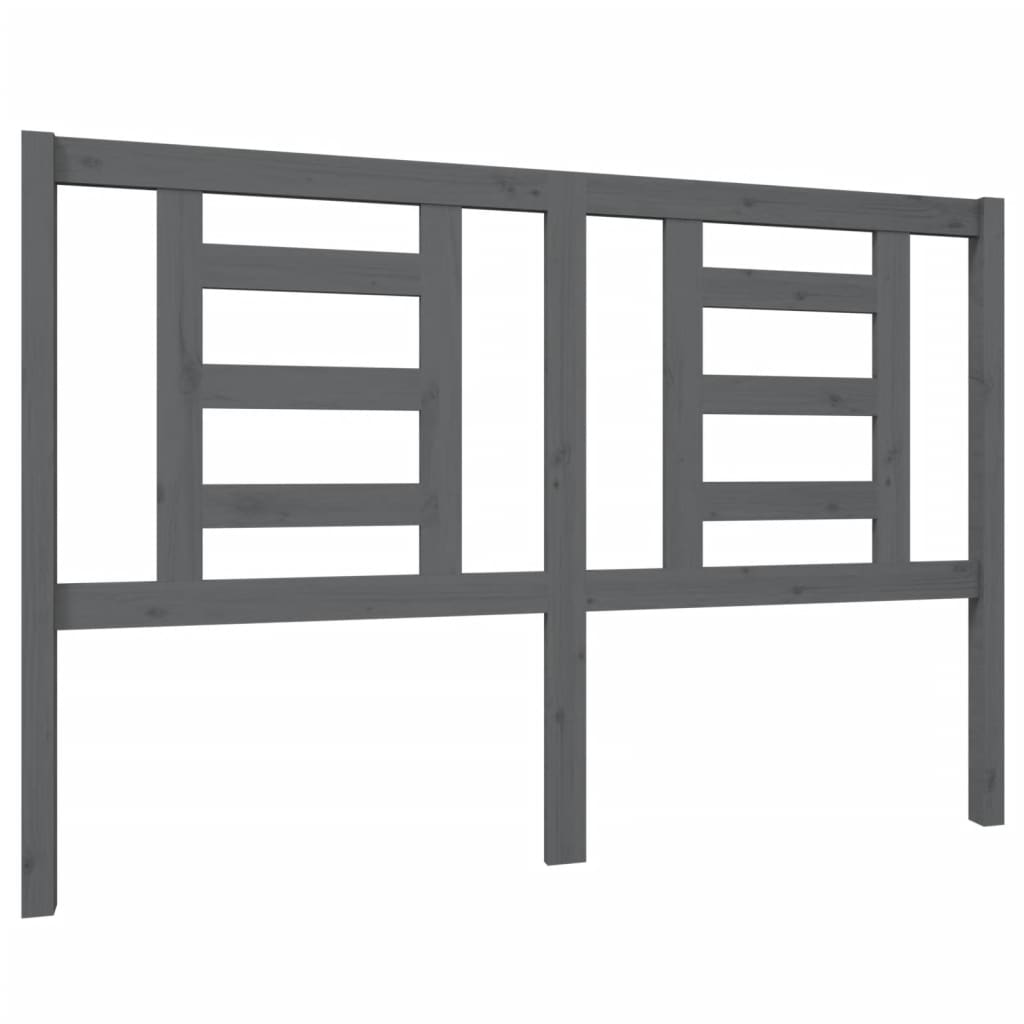 vidaXL Headboard | Grey | Solid pine wood | Standard | Bed Headboard