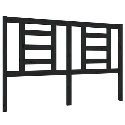 vidaXL Headboard | Black | Solid pine wood | 146 x 4 x 100 cm