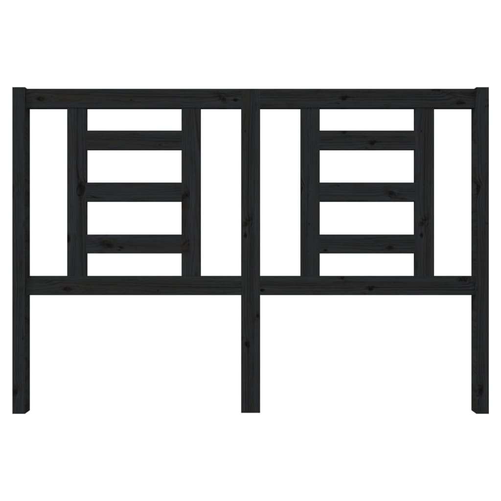 vidaXL Headboard | Black | Solid pine wood | 146 x 4 x 100 cm