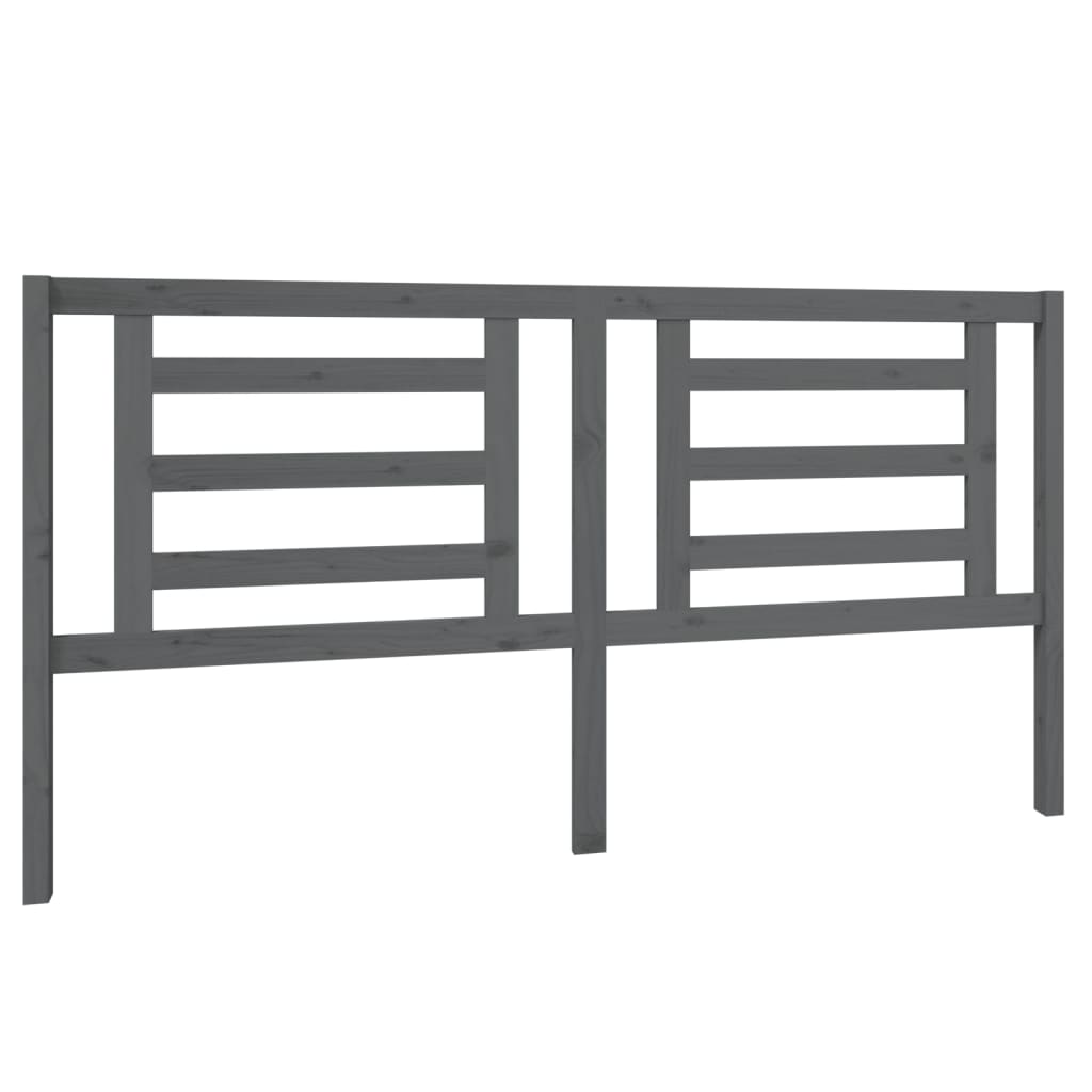 vidaXL Bed Headboard | Grey | Solid Pine Wood | 186 cm x 4 cm x 100 cm