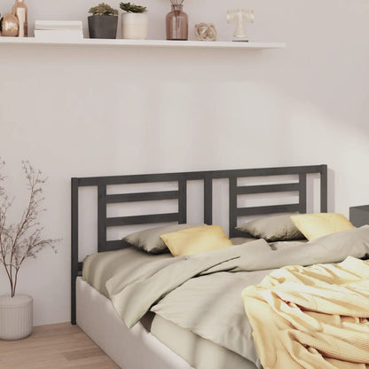 vidaXL Bed Headboard | Grey | Solid Pine Wood | 186 cm x 4 cm x 100 cm