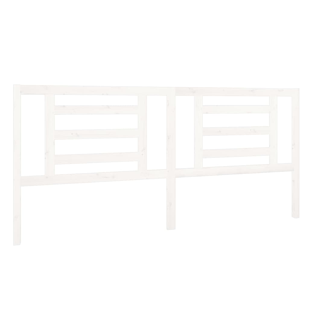 vidaXL Bed Headboard | White | Solid Pine Wood | 206x4x100 cm | Simple
