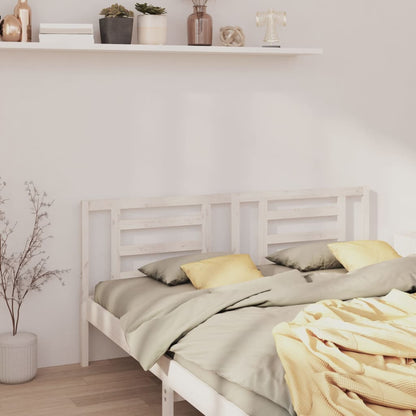 vidaXL Bed Headboard | White | Solid Pine Wood | 206x4x100 cm | Simple