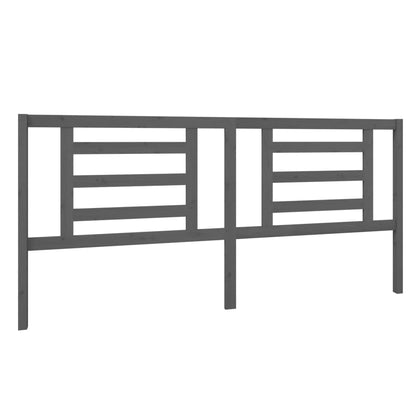 vidaXL Bed Headboard | Grey | Solid pine wood | 206 cm wide | Durable